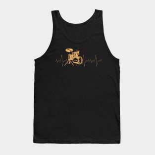 Drummer Musicien Drums Battement De Coeur Batteur Batterie Tank Top